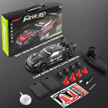 Remote Control Car RC Drift Car 1:16 Scale 4WD RC Vehicle with LED Lights 2.4GHz 30km/h RTR High Speed Racing Sport Toy for Adults Boys Girls Kids Gift 2Pcs Rechargeable Battery