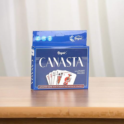 Regal Games Canasta Cards Set for Adults - Rummy Style 2-6 Player Card Games - Fun & Travel Playing Cards for Game Night (2 Decks, 54 Cards Each)