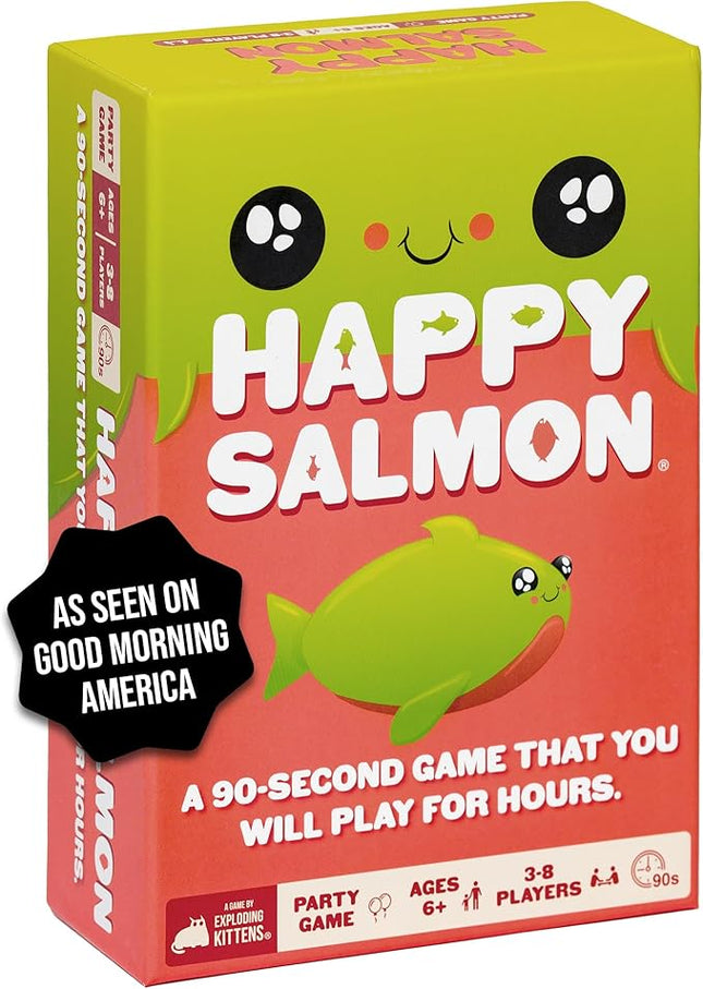Exploding Kittens Happy Salmon 3-8 Players - Ages 6+ - 90 Second Rounds - Easy to Learn Quick Matching Card Game - Party Game, Family Game Night, Kid and Adult Card Game