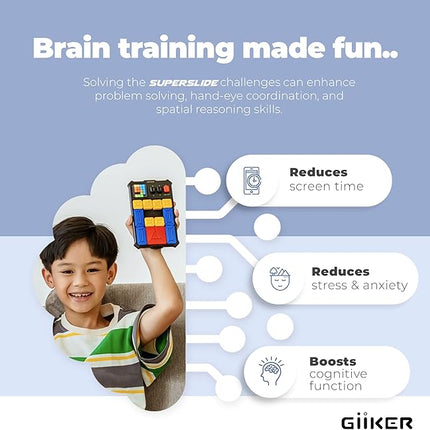 GiiKER Super Slide Puzzle Games, Original 500+ Challenges Brain Teaser Puzzle, Toys for Kids, Travel Games Birthday Gifts Easter Stocking Stuffers for Boys Girls, Activities for Road Trips - Lavender