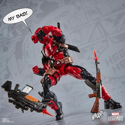 Marvel Legends Maximum Series Deadpool, Deluxe Deadpool Comics Collectible 6-Inch Action Figure with 24 Accessories Including X-Force’s Doop