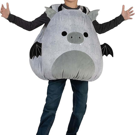 Kids Gio the Gargoyle Squishmallows Costume | Halloween Plush Tunic with Wings, Embroidered Details