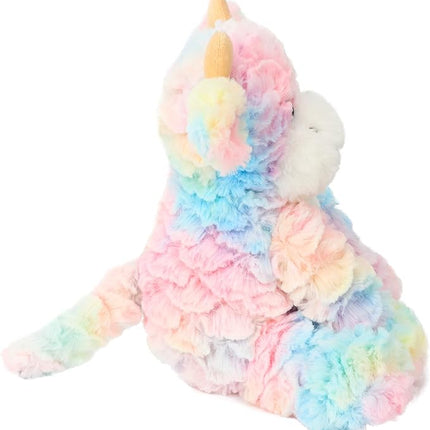 Hopearl Adorable Plush Cow Toy Colorful Floppy Dairy Cattle Soft Stuffed Animal Cute Birthday Gifts for Boys Girls Kids Toddlers, Rainbow, 9''