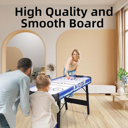 Air Hockey Table Foldable 4ft Powered Hockey Game Table 48 inch Indoor Electric Hockey Table w/2 Pucks, 2 Pushers,Shuffleboard,Bowling,Powerful 12V Motor for Adults and Kids
