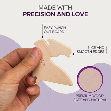 Hands Craft DIY 3D Wooden Puzzle – 6 Assorted Wild Animals Bundle Pack Set Brain Teaser Puzzles Educational STEM Toy Adults and Kids to Build Safe and Non-Toxic Easy Punch Out Premium Wood JP2B8