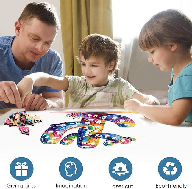 delobil Colorful Cactus Wooden Puzzles, 300 Pieces Jigsaw Puzzles 12.2'' x15.4'', Unique Design Liberty Wooden Puzzles for Adults and Kids, Family Game Gift Royal Size