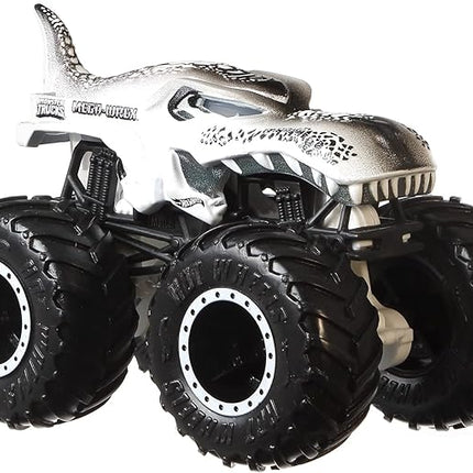 Hot Wheels Toy Monster Trucks Creature 3-Pack, Set of 3 Toy Trucks in 1:64 Scale: Shark Wreak, Piran-ahh & Mega-Wrex
