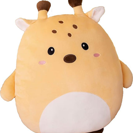 Soft Flat Deer Plush Hugging Pillow Cute Beige Deer Unicorn Stuffed Animal Fawn Plushies Toys Kids Fawn Anime Cushion for Birthday, Valentine's Day, Christmas...16.5 Inch