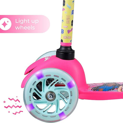 Voyager - Self Balancing Kick Scooter with Light Up Wheels, Extra Wide Deck, 3 Wheel Platform, Foot Activated Brake, 75 lbs Limit, Kids & Toddlers Girls or Boys, for Ages 3 and Up