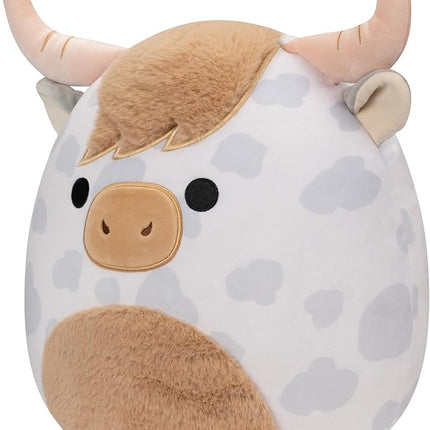 Squishmallows Original 12-Inch Borsa Spotted Highland Cow - Medium-Sized Ultrasoft Official Jazwares Plush