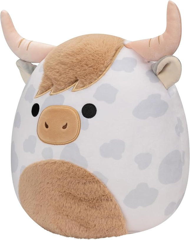 Squishmallows Original 12-Inch Borsa Spotted Highland Cow - Medium-Sized Ultrasoft Official Jazwares Plush