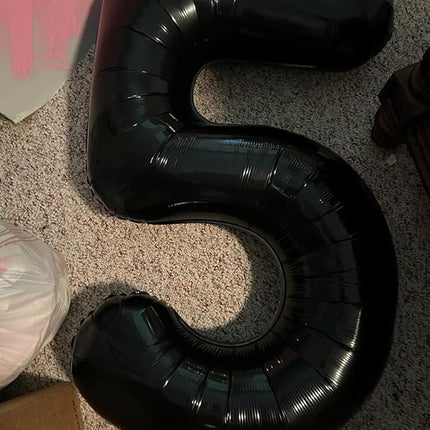 Smlpuame 40 inch Number Balloon 0-9 Black Large Number 5 Balloons,Digital Balloons for Birthday Party Celebration Decorations Supplies, Helium Foil Number Balloons for Wedding Anniversary