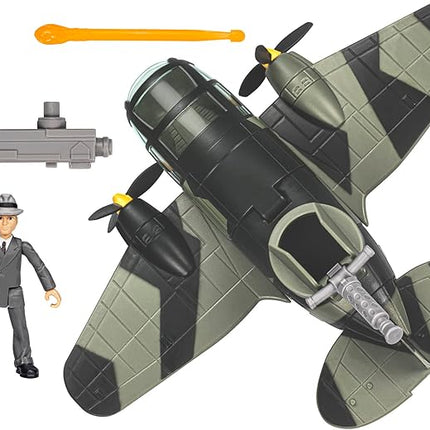 Indiana Jones Worlds of Adventure Doctor Jürgen Voller with Plane Action Figure Set, 2.5-inch, Action Figures for Kids Ages 4 and Up