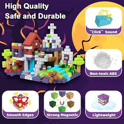 150 PCS Magnetic Building Blocks for Kids, Montessori Magnetic Toys, Build Zombie Island Set, STEM Toddler Sensory Building Blocks for Boys Girls 3 4 5 6 7 8 9 10th Birthday Gift