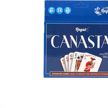 Regal Games Canasta Cards Set for Adults - Rummy Style 2-6 Player Card Games - Fun & Travel Playing Cards for Game Night (2 Decks, 54 Cards Each)