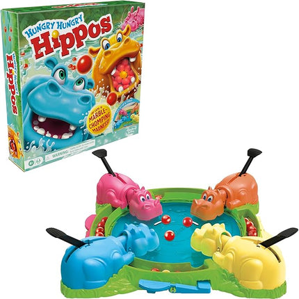 Hasbro Gaming Hungry Hungry Hippos Game for Preschoolers | Instant Marble Relaunch, Easy Set-Up & Storage| Ages 4 and Up | 2 to 4 Players | Kids Games