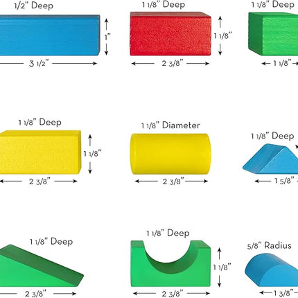 Melissa & Doug Wooden Building Blocks, 100-Piece Set of Sorting & Stacking Toys in 4 Colors and 9 Shapes, Classic Toddler Toys for Girls & Boys Ages 2+ - FSC Certified