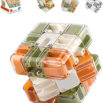 Large Labyrinth 3D Puzzle Maze Cube - Engaging Brain Teaser Toy, 3D Puzzle Maze Cube, Mazes Ball Puzzles for Logical Thinking (Astyle,1set)