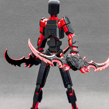 T13 Action Figure for Kids,3D Printed Titan 13 Figure with Multiple Accessories,Dummy 13 Desktop Decorative Toy(Black-red)