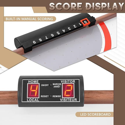 56” Foldable Air Hockey Table, Folding Indoor Hockey Game Table w/Accurate Electronic Scoring, Powerful Motor, 2 Pucks and 2 Pushers for Adults Kids, Home Game Room