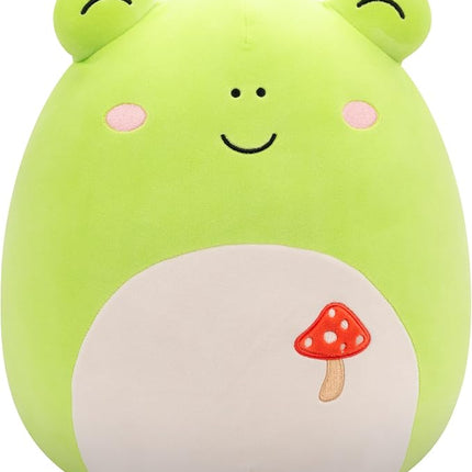 Squishmallows Original 14-Inch Wendy Green Frog with Mushroom Embroidery - Official Jazwares Plush (Large)