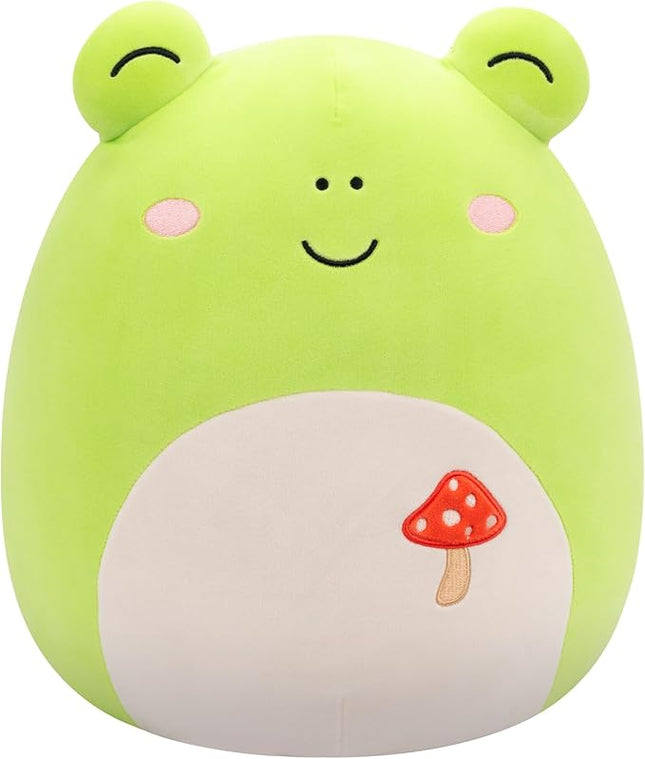 Squishmallows Original 14-Inch Wendy Green Frog with Mushroom Embroidery - Official Jazwares Plush (Large)