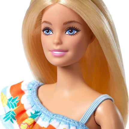 Barbie Loves the Ocean Doll with Blonde Hair Wearing Floral Sundress & Accessories, Fashion Doll & Clothes Made from Recycled Plastics
