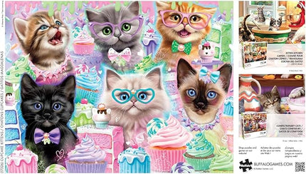 Buffalo Games - Sheena Pike - Cupcake Kittens - 750 Piece Jigsaw Puzzle for Adults -Challenging Puzzle Perfect for Game Nights - Finished Size is 24.00 x 18.00