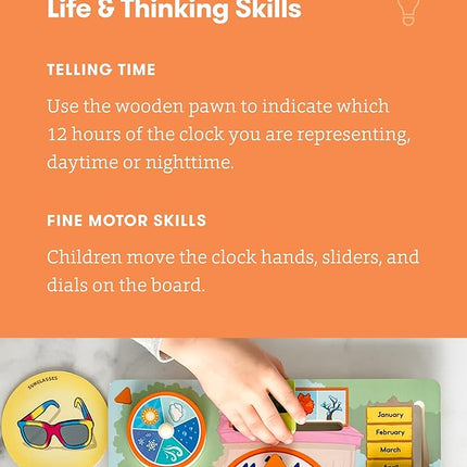 SimplyFun My Fun Day - an Engaging and Educational Activity Board- Learn About The Months, Days, Seasons and Telling Time - 1 to 2 Players - for Kids Ages 3 & Up