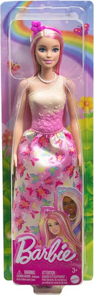 Barbie Royal Doll with Pink & Blonde Fantasy Hair, Colorful Accessories, Pink Ombre Bodice & Butterfly-Print Skirt