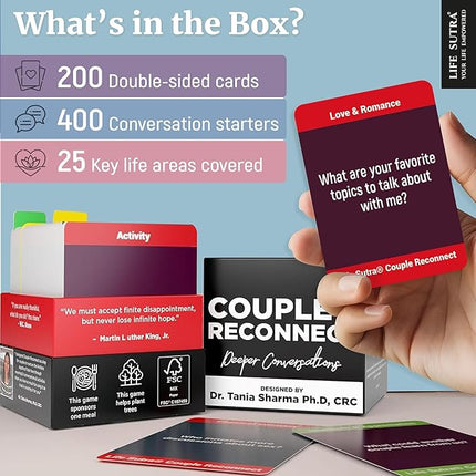 Couple Conversation Games & 400 Activities for Adults, Fun Board Card Game for Adult Couples in Relationship - Birthdays, Wedding, Bridal Shower, Wife Husband Gift, 2 Players Date Night Ideas Gifts