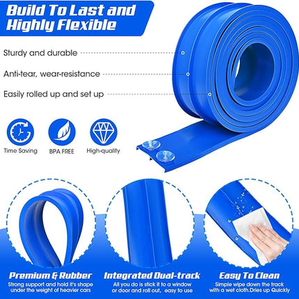 for Hot Wheels Race Car Flexible Track for Kids Toy,Diecast 1/64th Kids Toy Cars Flex Track Ramp 15Ft Starter Set Long Rolls Up Portable Flexible DIY Racetrack with Suction Cups for Boy Girl Age 3+