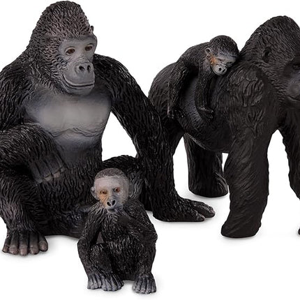 Terra by Battat – 4 Pieces Gorilla Toys Family Set – Realistic Gorilla Figurines – Zoo Animal Toys for Kids and Toddlers 3+ Years – Plastic Jungle Animals
