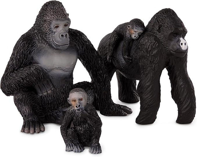 Terra by Battat – 4 Pieces Gorilla Toys Family Set – Realistic Gorilla Figurines – Zoo Animal Toys for Kids and Toddlers 3+ Years – Plastic Jungle Animals