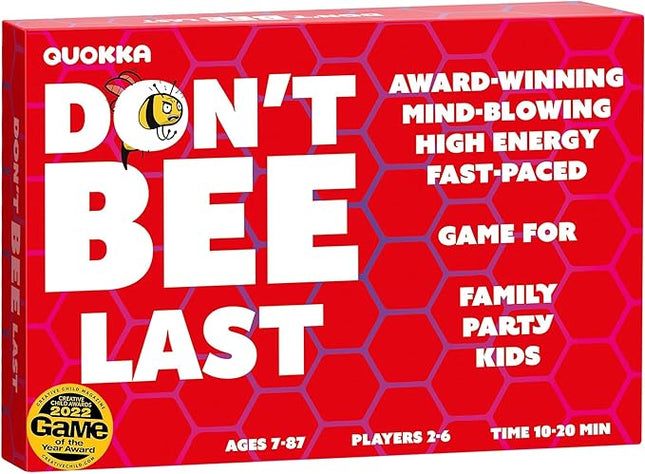 QUOKKA Board Games for Kids 8-12, Family Games for Kids and Adults - Don't Bee Last Party Pack Card Game Ages 6+ - Fast Paced 2-6 Players Easy to Learn - Perfect for Board Games for Family Night