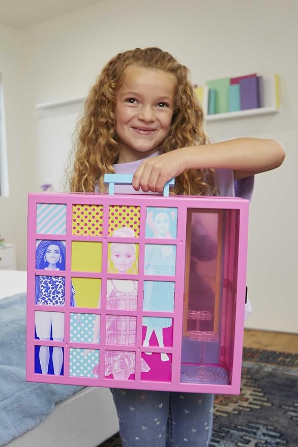 Barbie Dream Closet Playset with 30+ Clothes & Accessories for Barbie Fashion Dolls Including 5 Outfits, Plus Mirror, Desk & Rotating Rack