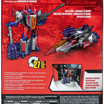 Transformers Toys Studio Series Voyager War for Cybertron 06 Gamer Edition Starscream, 6.5-inch Converting Action Figure, 8+