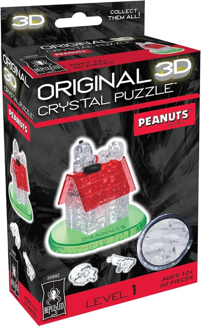 BePuzzled | Peanuts Snoopy House Original 3D Crystal Puzzle, Ages 12 and Up
