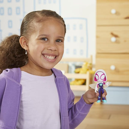 Spidey and his Amazing Friends 3-Pack, 4-Inch Scale Marvel Action Figures, Includes 3 Figures and 3 Accessories, Spider-Man, Ghost-Spider & Miles Morales (Amazon Exclusive)