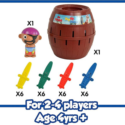 TOMY Pop Up Pirate Board Game - Family and Preschool Kids Games for Family Game Night - Winter Break Activities- Girls and Boys Games - 2-4 Players - Ages 4 Years and Up