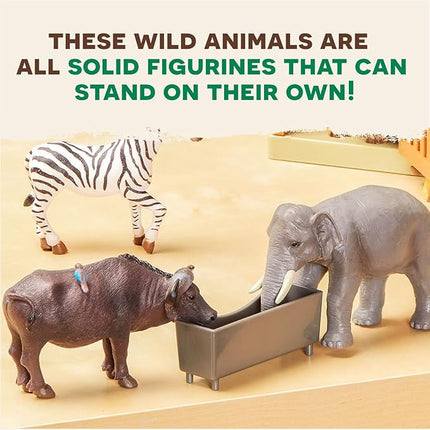 Terra by Battat – 6 Pieces Wild Animal Figurines Set – Realistic Elephant, Lion, Zebra, Giraffe, Water Buffalo Toy Animals for Toddlers and Kids – Collectible Safari Animal Toys for 3+ Years