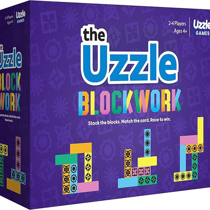 Blockwork by Uzzle Games - Fast-Paced Family Board Game - Multiple Difficulty Levels - Enjoyable and Challenging Puzzle Game – 2 to 4 Players – A Complete Family Night Fun Package - for Ages 4+