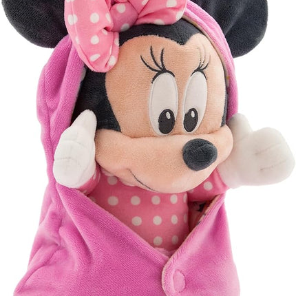 Disney Store Unisex-Children Babies Collection: Minnie Mouse Plush in Swaddle with Detailed Plush Features - Official Soft Toy - Stuffed Animals for Babies - Perfect for Fans & Kids