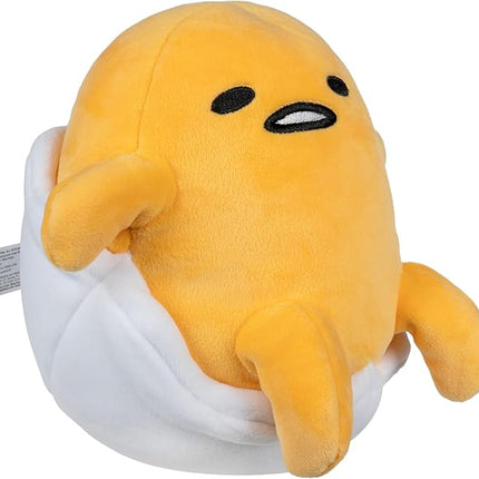 Jazwares Hello Kitty and Friends - 8” Gudetama Squishy Plush Relaxing in an Egg Shell - Officially Licensed Sanrio Product Ages 6+