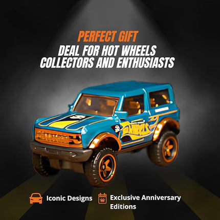 Worldwide Nutrition Bundle Compatible with Hotwheels 56th Anniversary Special Edition '21 Ford Bronco Diecast Model in Pearl & Chrome