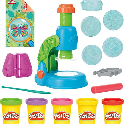 Play-Doh Light & Look Microscope for Kids, Electronic Preschool Toys for Girls & Boys, 9 Accessories & 5 Colors, Back to School Gifts, Ages 3+