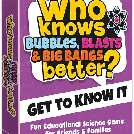 Board Games for Kids 8-12 and Family - Science Trivia Card Game for Kids Age 12+ - Who Knows Chemistry Physics Astronomy Better? - 500+ Questions - Fast-Paced Educational Game for Teens and Adults