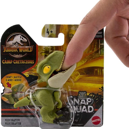 Jurassic World Toys Camp Cretaceous Snap Squad Green Velociraptor Figure