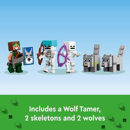 LEGO Minecraft The Wolf Stronghold Fortress Playset, Video Game Toy for Boys and Girls, Action Packed Castle Building Set with Minecraft Minifigures, Minecraft Toy Gift for Kids Ages 8 and Up, 21261