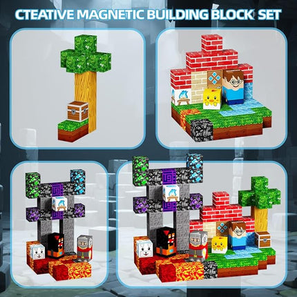 200pcs Magnetic Blocks, Magnetic Building Blocks Set, Kids Sensory Toy for Toddlers STEM Learning, Stacking Magnets for Kids，0.8" Large Size